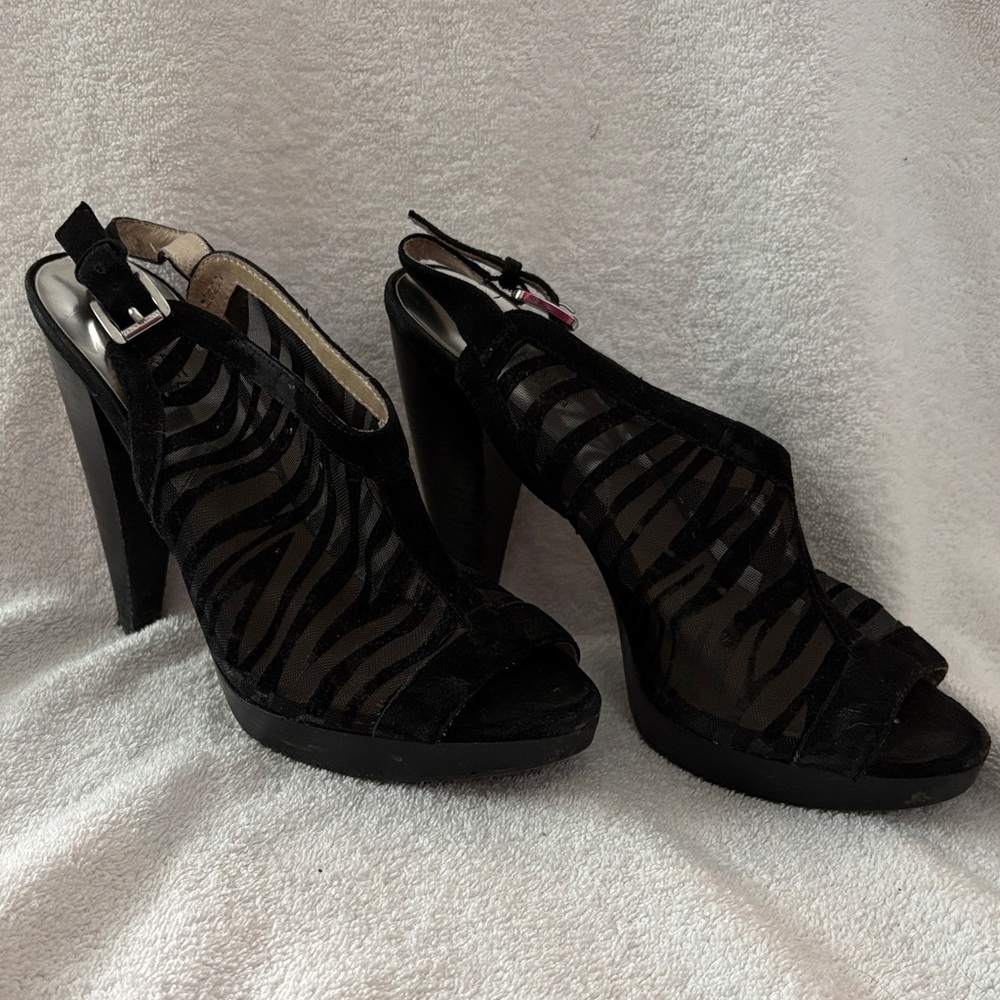 MICHAEL Michael Kors Black Mesh Heels
